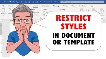 LIMIT the STYLES that Can Be Used in a Word Document or Template
