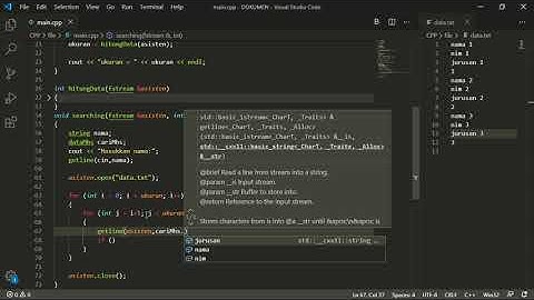 #5 Materi File dalam C++ - Searching dalam file TXT dengan C++