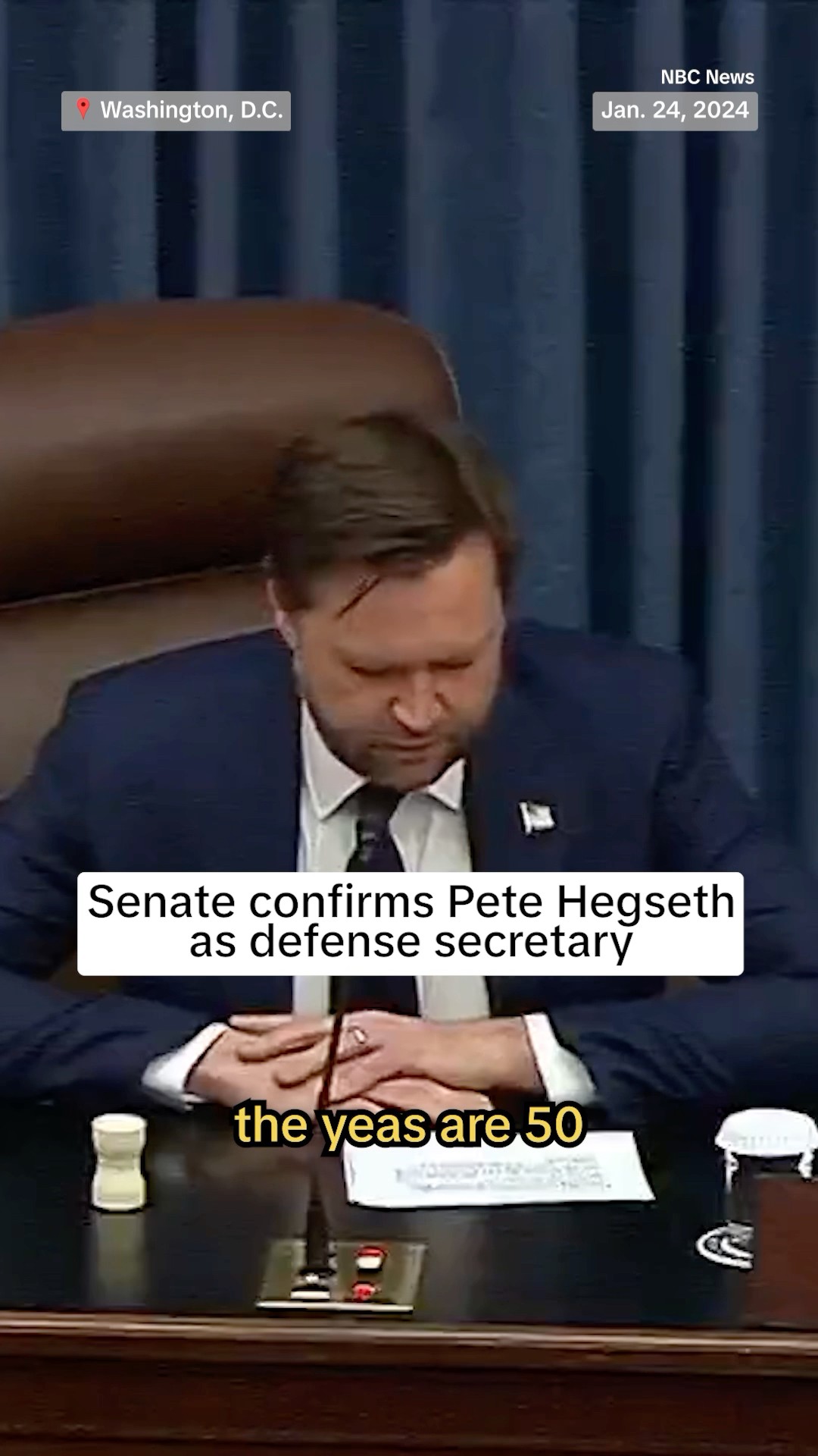 Senate confirms Pete Hegseth as defense secretary