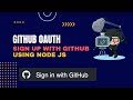 How to implement login with github using node js  github oauth passportjs