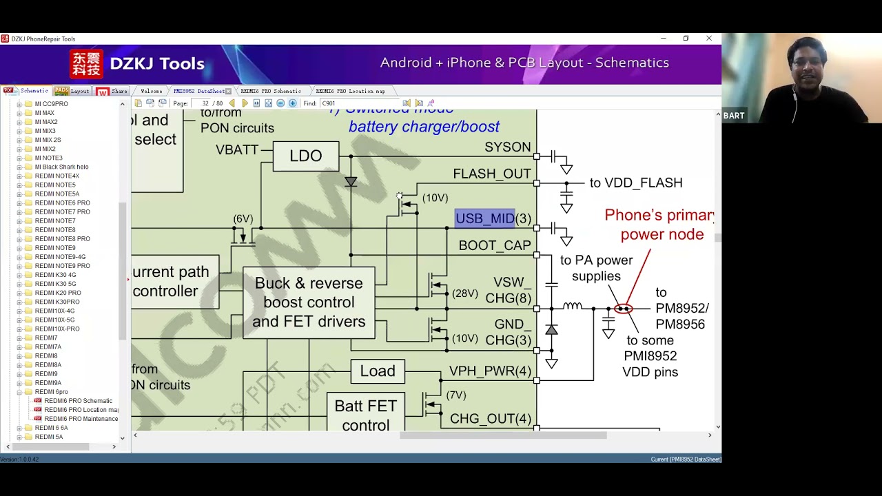 Redmi 6pro schematics study charging and usb and PMI8952  IC internal structure