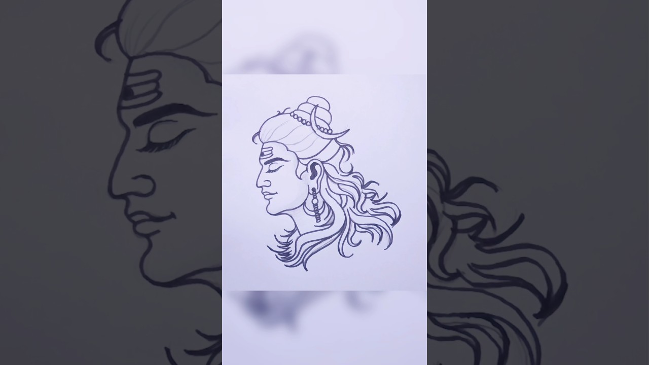 lord Siva outline sketch || mahadev face drawing #cutedraws #drawing #pencilsketch #art #pencilart