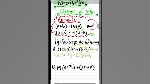 Factorization (Change of sign)