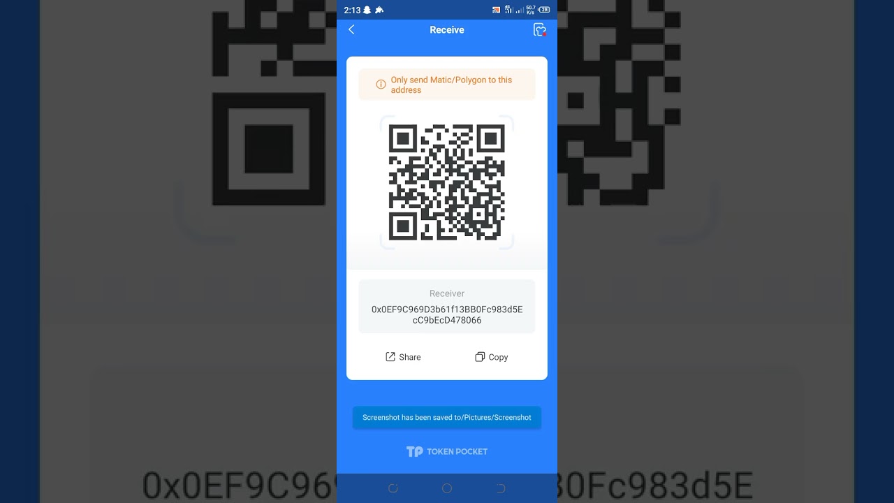 TOKEN POCKET wallet se coins ki Receiving address nikalne ka tariqa  Whatsapp 03043350940