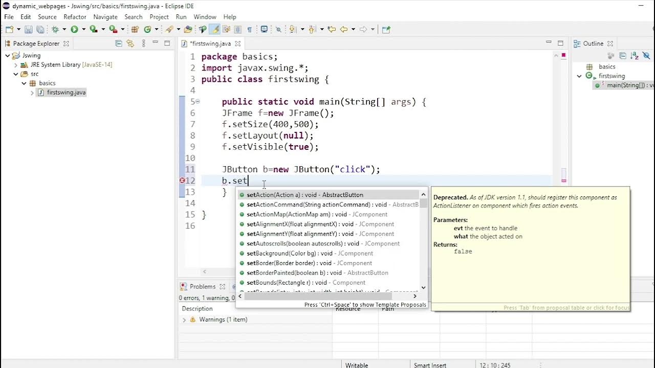 Java Swing basic | Day 1 | JSwing Tutorial | By Thamizh #javaswing ...