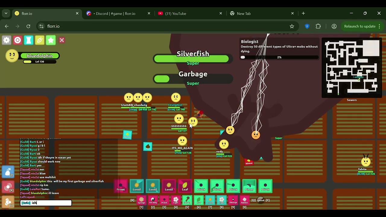 florr.io - I looted my first Super Silverfish and Garbage