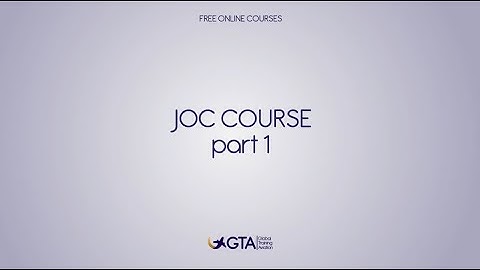 FREE JOC COURSE -  Part 1