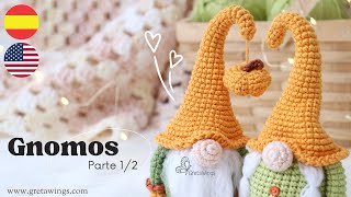 PAREJA DE GNÓMOS AMIGURUMIS Parte 1/2 - Tutorial PASO A PASO  Sub 🇺🇸🇪🇸/ GretaWings