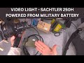 Sachtler Reporter 250h powering video light from military battery BB390B/U wiring 4pin XLR for 30V