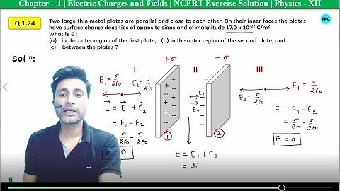 Exercise 1.24 NCERT Physics 12 |  Two large thin metal plates are parallel and close to each other.