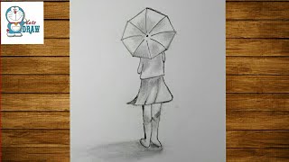 umbrella draw sketch pencil