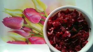 Healthy beetroot poriyal in Tamil with English subtitles/Beetroot fry recipe in Tamil/பீட்ரூட்