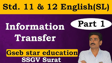 Information Transfer Part 1 | With Examples| English(SL)| Std. 11,12 | Gseb Star Edu. @vinodgajera91