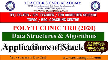 POLYTECHNIC TRB - 2020 : UNIT 3 - DATA STRUCTURES AND ALGORITHMS - PART 2