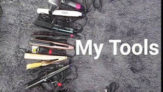 My Hair tool collection....steam straighteners, straightening brushes, One step stylers ect...