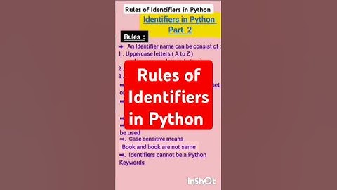 Rules of Identifiers in Python Programming Language , #educational #coding #identifiers #shorts