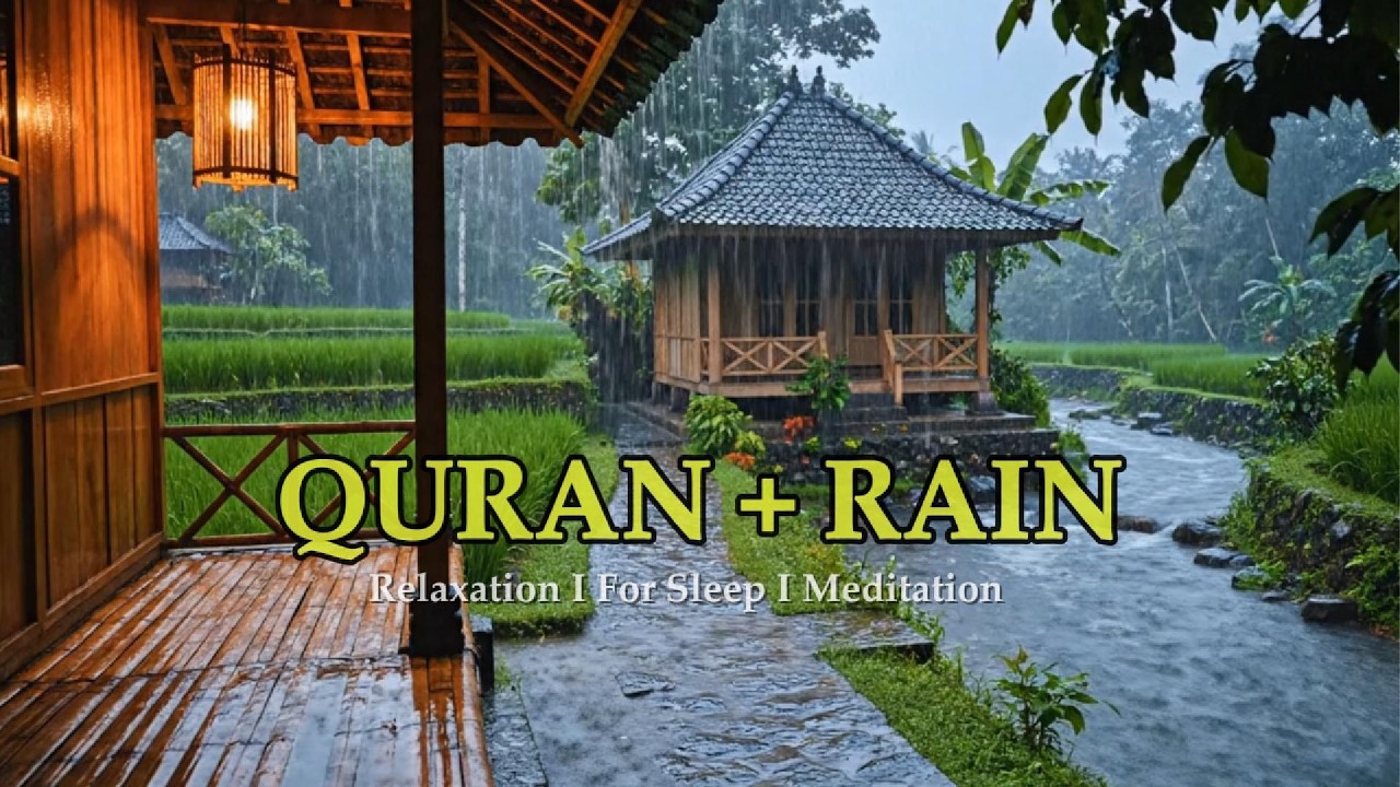 Quran to Stop Overthinking & Wash Away Anxiety | Heavy Rain & Thunder for Deep Sleep, Focus, Study