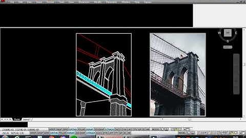 Brooklyn Bridge in AutoCAD. Trace the JPEG image to DWG File format.