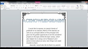 How to Make Acknowledgement in MS WORD for School Project |2|