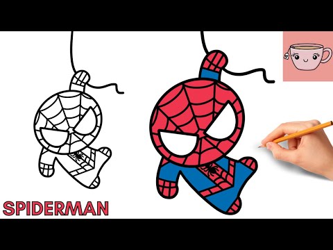 How To Draw Spiderman | Miniso Marvel Style | Cute Easy Step By ...