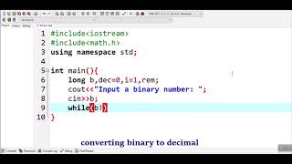 How to convert the given binary number into decimal number in C++