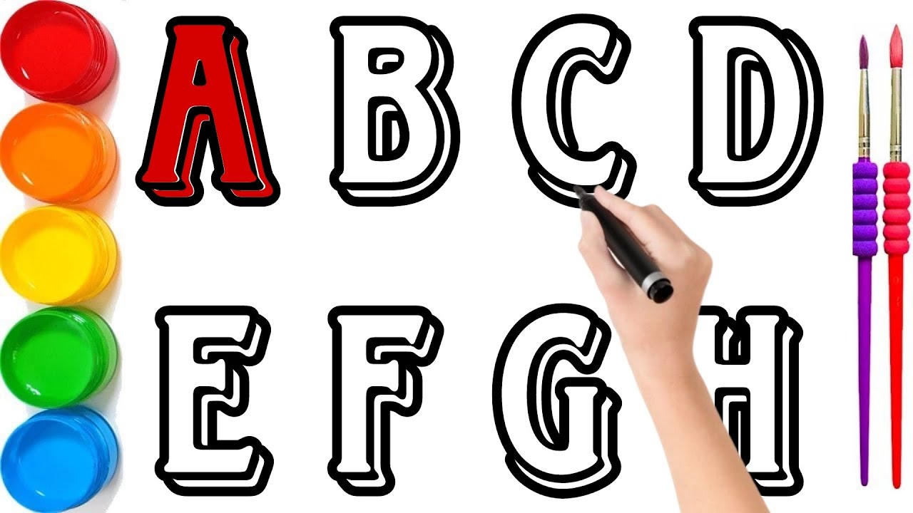 Alphabet A to Z for Kids Easy Step by Step | How to Draw ABCs | Phonics ...