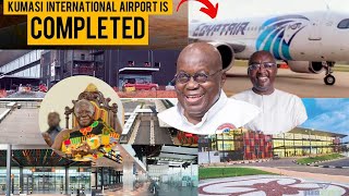 Kumasi Int. Airport is Fully Completed! Watch Egypt Air Land Safely, Otumfour Lauds Nana&Bawumia