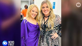 Kelly Clarkson seemingly confirms Kylie Minogue&#39;s Las Vegas residency (10 News First 2023)