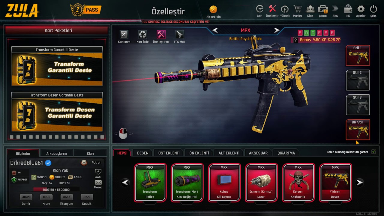 Zula Oyun Zp'li Transform Koleksiyon Destesi Açtık!