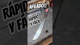 COMO AFILAR UN MACHETE NUEVO RAPIDO Y FACIL  #diy