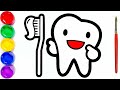 How to draw a tooth for children /Cómo dibujar un diente para niños./bolalar uchun tish rasm chizish