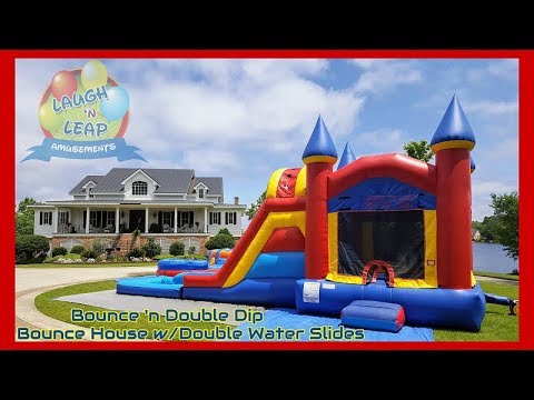 Bounce n Double Dip - Bounce House with Double lane water slide | Bounce House Water Slide  @LaughnLeapAmusements