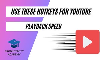 Hotkeys For YouTube Speed - Faster & Slower Playback