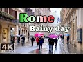 walking tour in the rain for sleep | Rome 4k