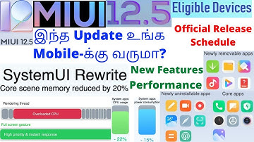 MIUI 12.5 Update Official Release Schedule And Device List | New Features | Tamil