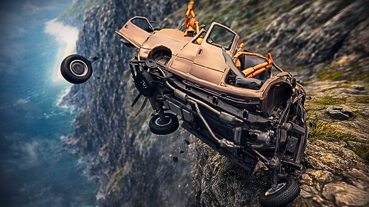Which Car Survives a Cliff Drop in BeamNG Drive