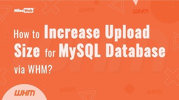 How to Increase Upload Size for MySQL Database via WHM? | MilesWeb