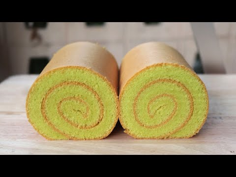 เค้กโรลใบเตย pandan swiss roll cake l ครัวป้ามารายห์