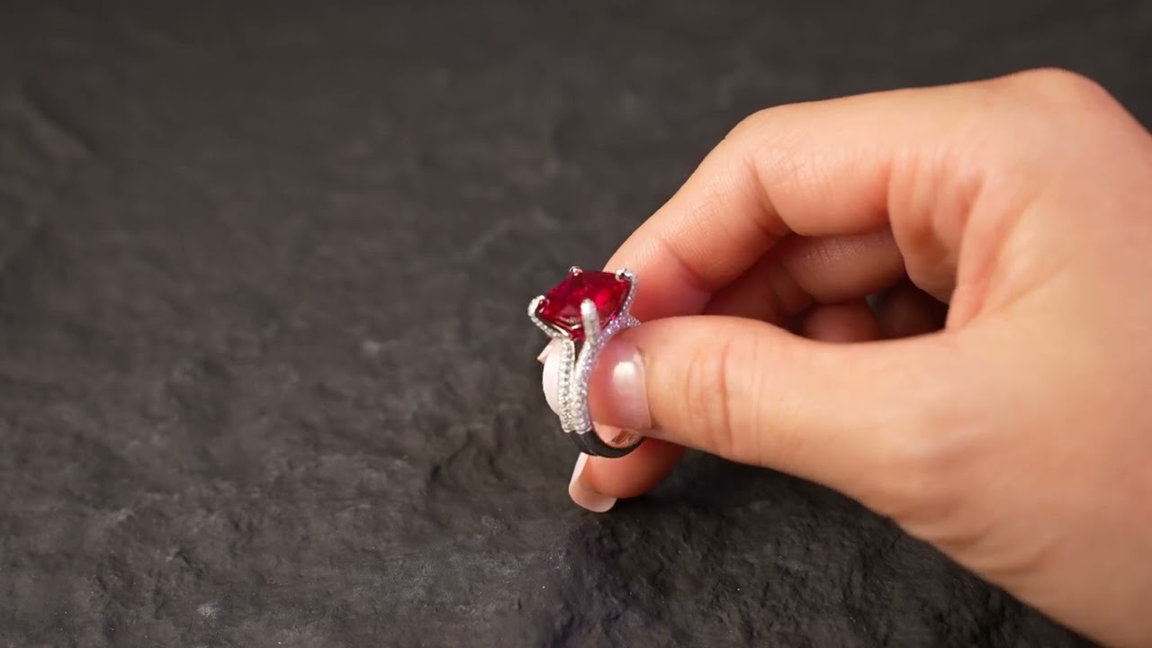 Elegant Ruby Ring with 18K Gold Plating, Luxurious Jewelry for Special Occasions or Gifts