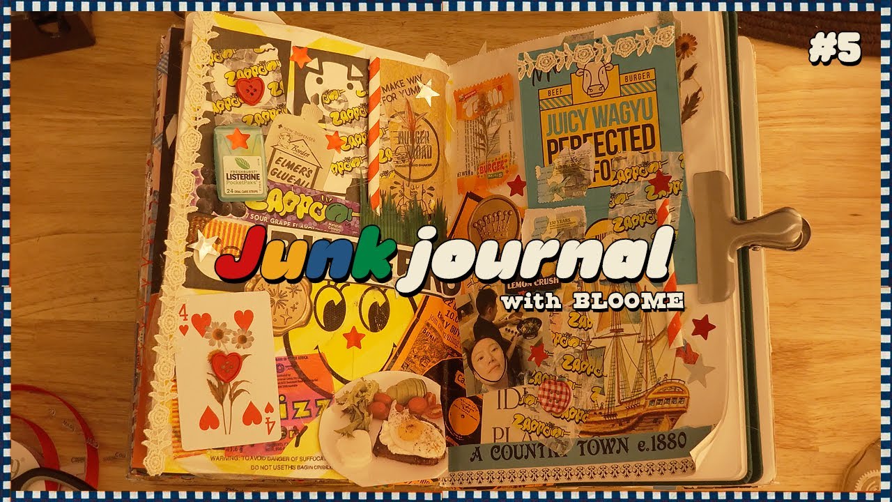 4K ASMR |  junk journal with me | I’ve been seriously obsessed with sweet things 🍭💛