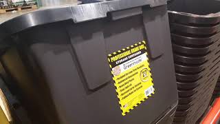 sweet!Costco! Heavy duty 27 Gallon Storage bins with yellow lids! $5.99!!!