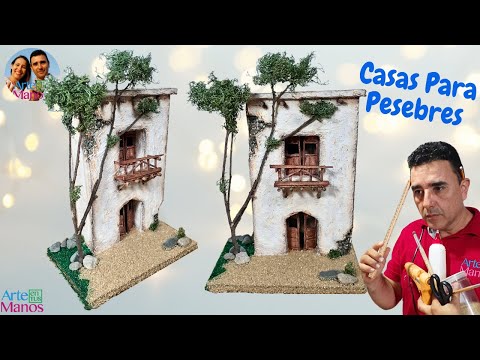 🔴Haz Hermosas CASAS EN CARTÓN, Para Pesebres, Belenes, Tutorial Con Arte en Tus Manos