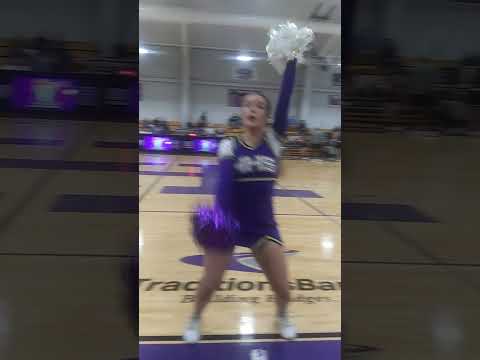 Hanceville High School Cheerleaders Doing cheer during timeout in game Jan 5, 2024, vs. Ashville.