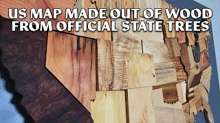 Making a Map of the US Out of Wood From Each Official State Tree - Compilation screenshot 4
