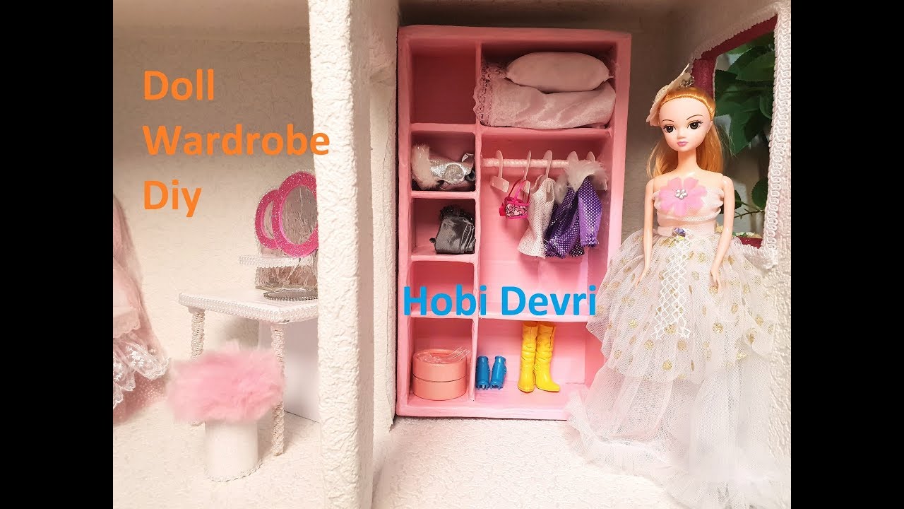 diy how to make a doll wardrobe bebek oyun evi gardirop yapilisi bebek oyun oyun evleri oyun