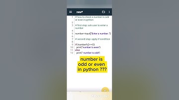 how to check wether number is odd or even in python: very quick #python  #pydroid3 #shorts
