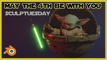 MAY THE 4TH BE WITH YOU || Speedsculpt Grogu (Baby Yoda) in Blender || SCULPTUESDAY