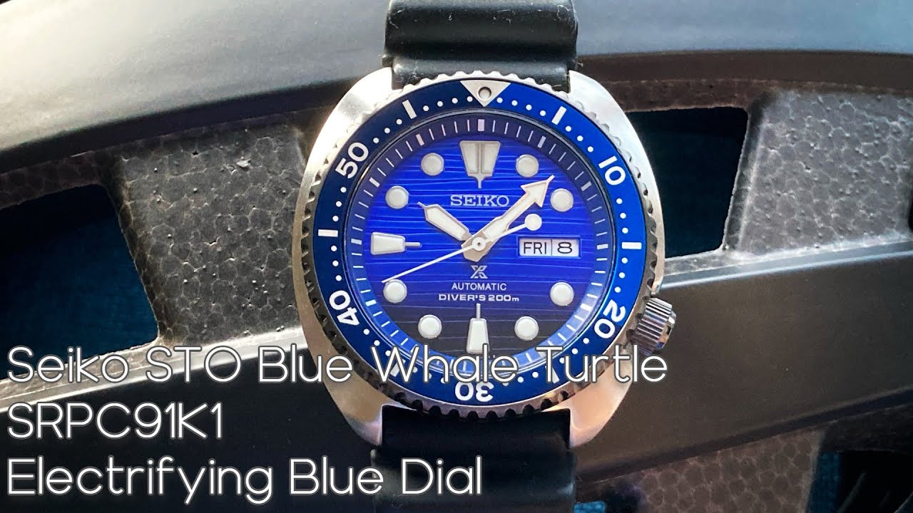 Seiko SRPC91K1 STO Turtle Review - this blue dial is a keeper! - YouTube