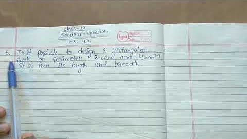 Is it possible to design a rectangular park of perimeter 80 and area 400m²? It so find its length
