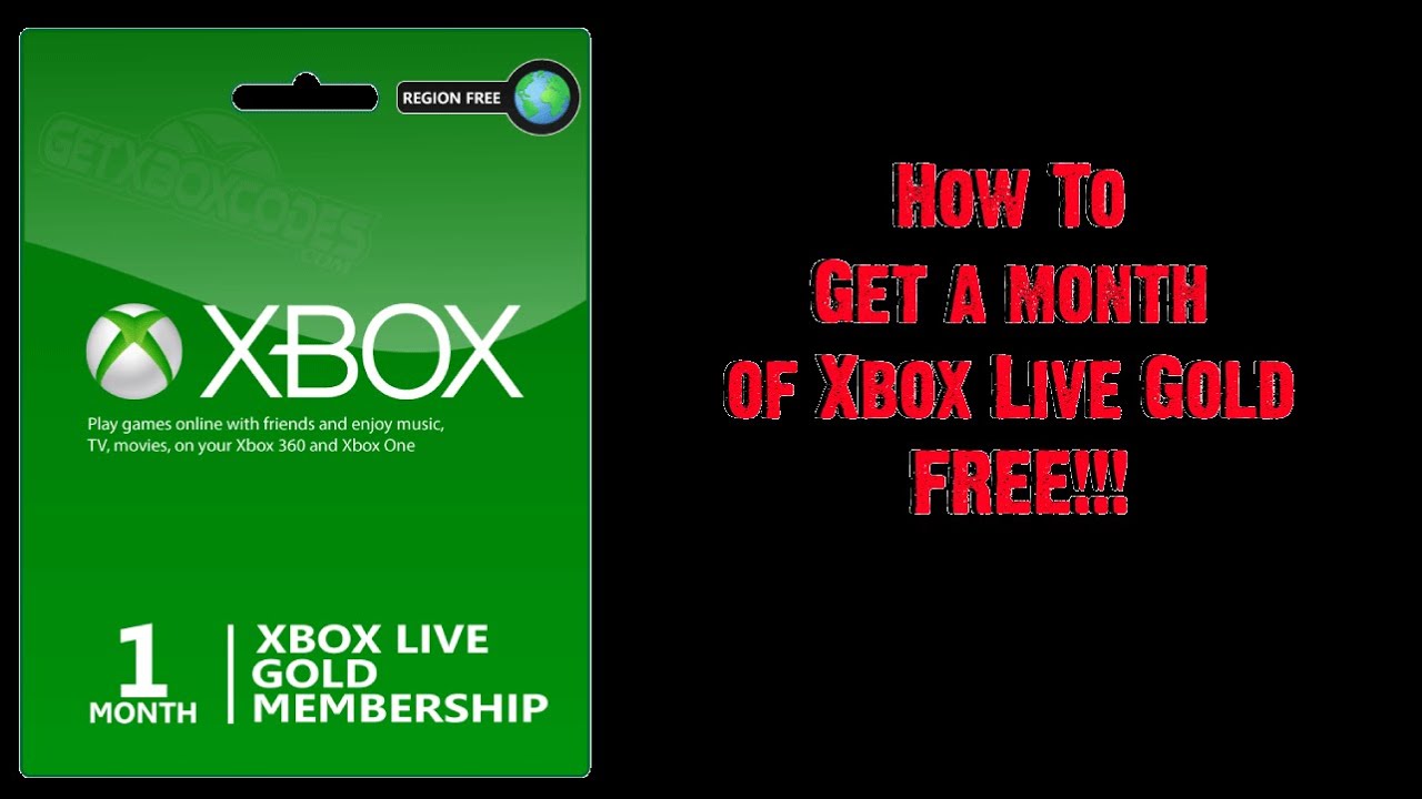 How to get a month of Xbox Live Gold Free!!! - YouTube